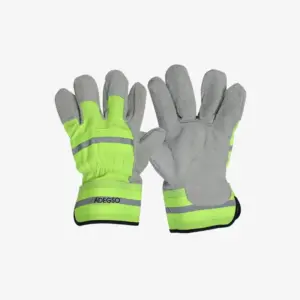 Green Reflective Strip Gloves